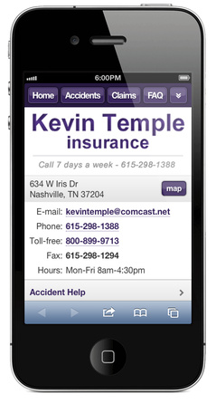 m.kevintempleinsurance.com website preview